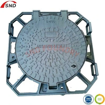 Couvercle de trou d'homme en fonte ductile EN124 GGG50 D400
